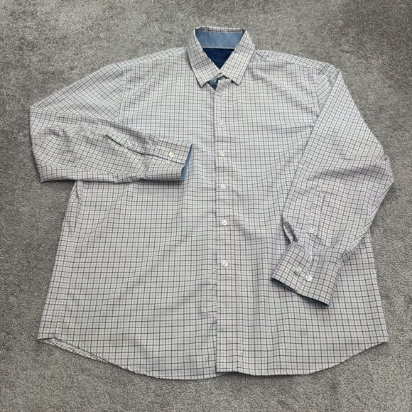 Construct Slim Fit Shirt Mens XL Purple Plaid 4 Way Stretch Moisture Wicking - Picture 1 of 13